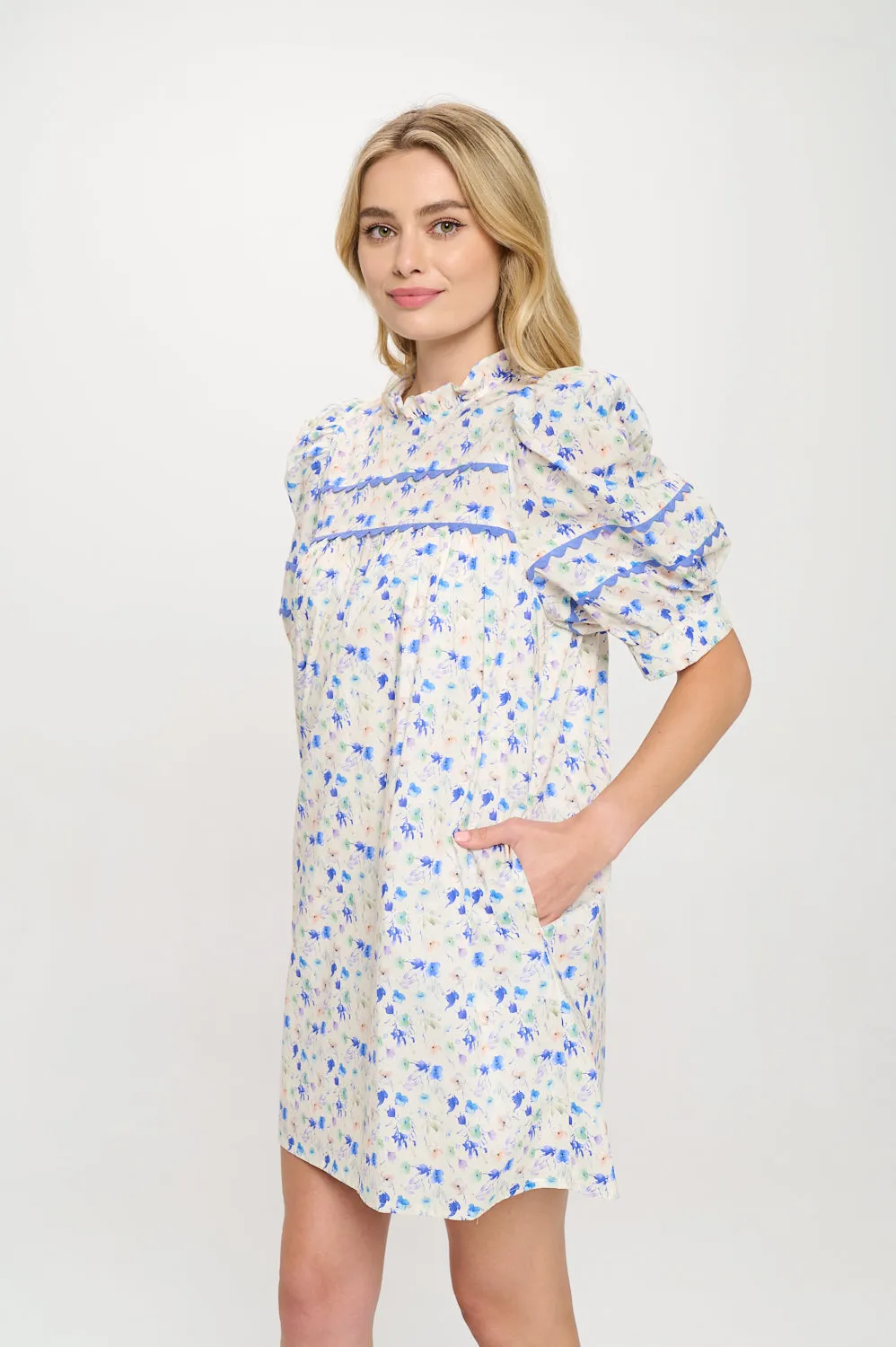 Aegean Bloom Short Sleeve Dress
