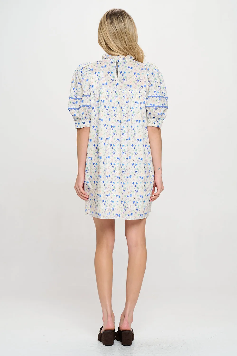 Aegean Bloom Short Sleeve Dress