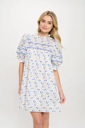 Aegean Bloom Short Sleeve Dress