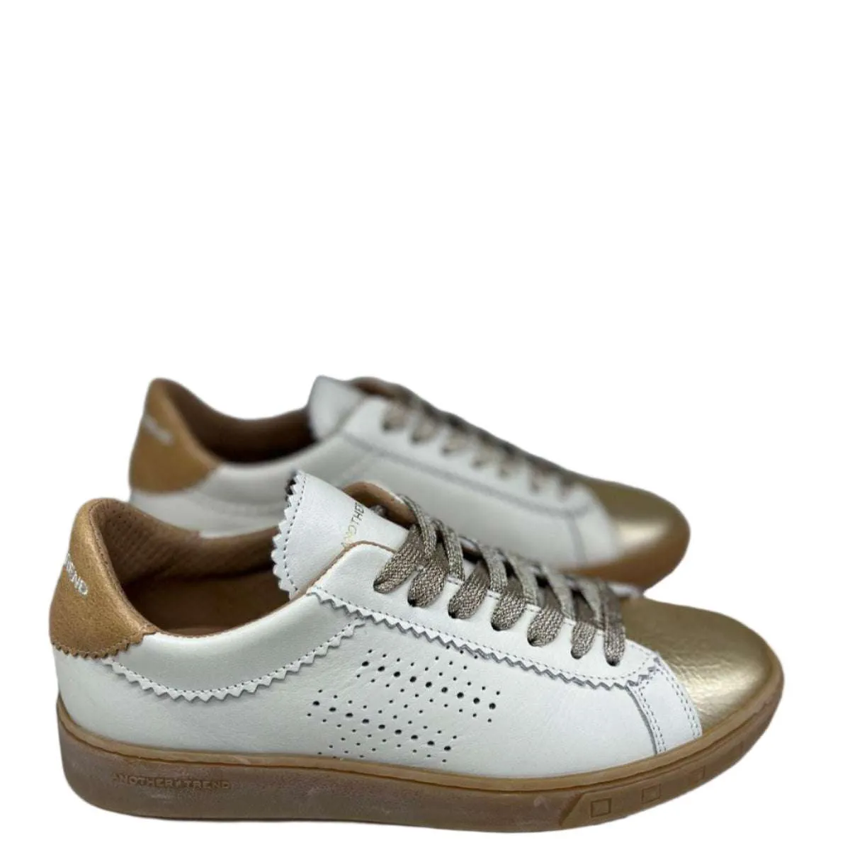 Another Trend  White and Gold Trainer |A039M574
