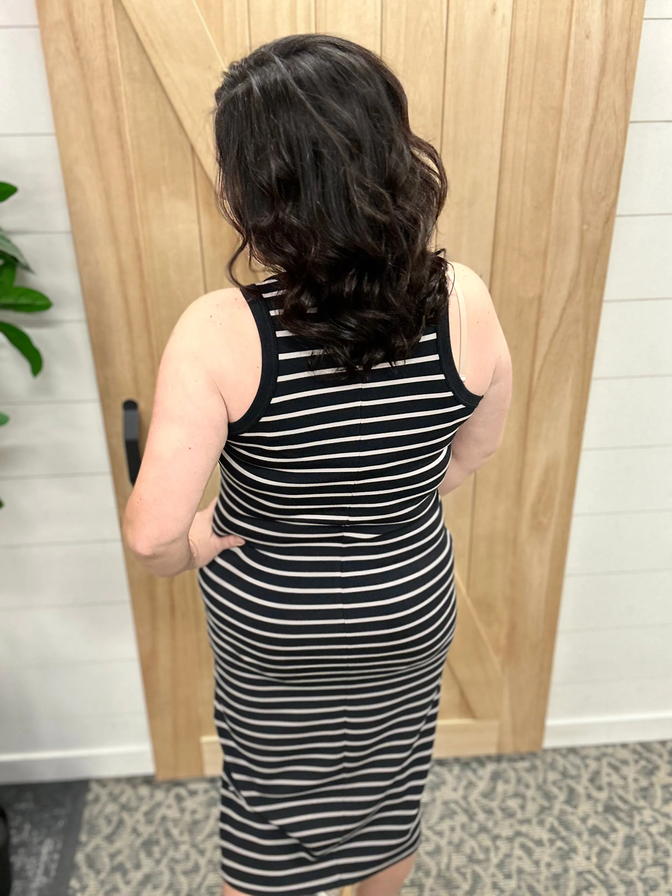 Black Taupe Stripe Walter Dress