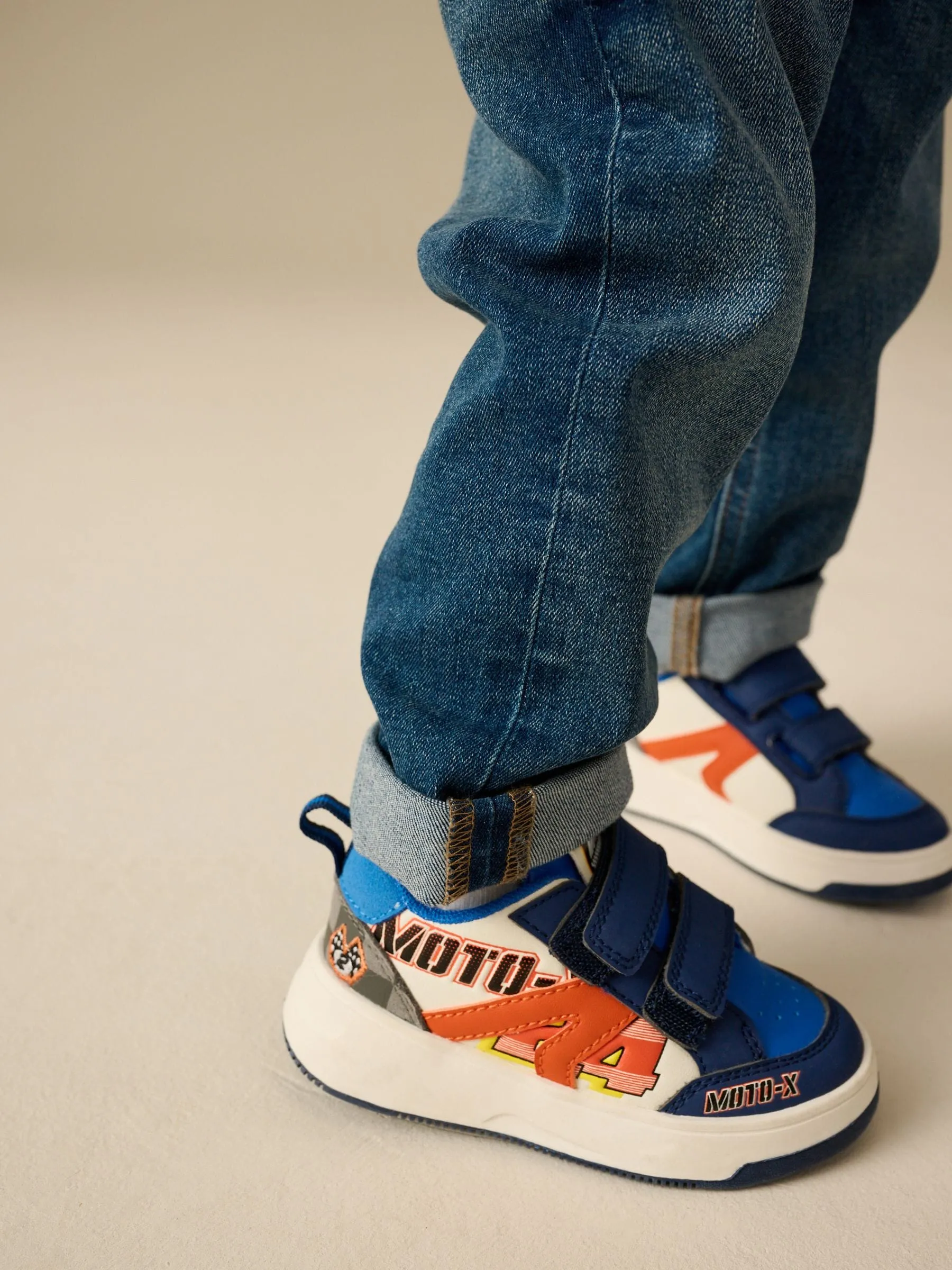 Blue Racing Standard Fit (F) Touch Fastening Two Strap Trainers