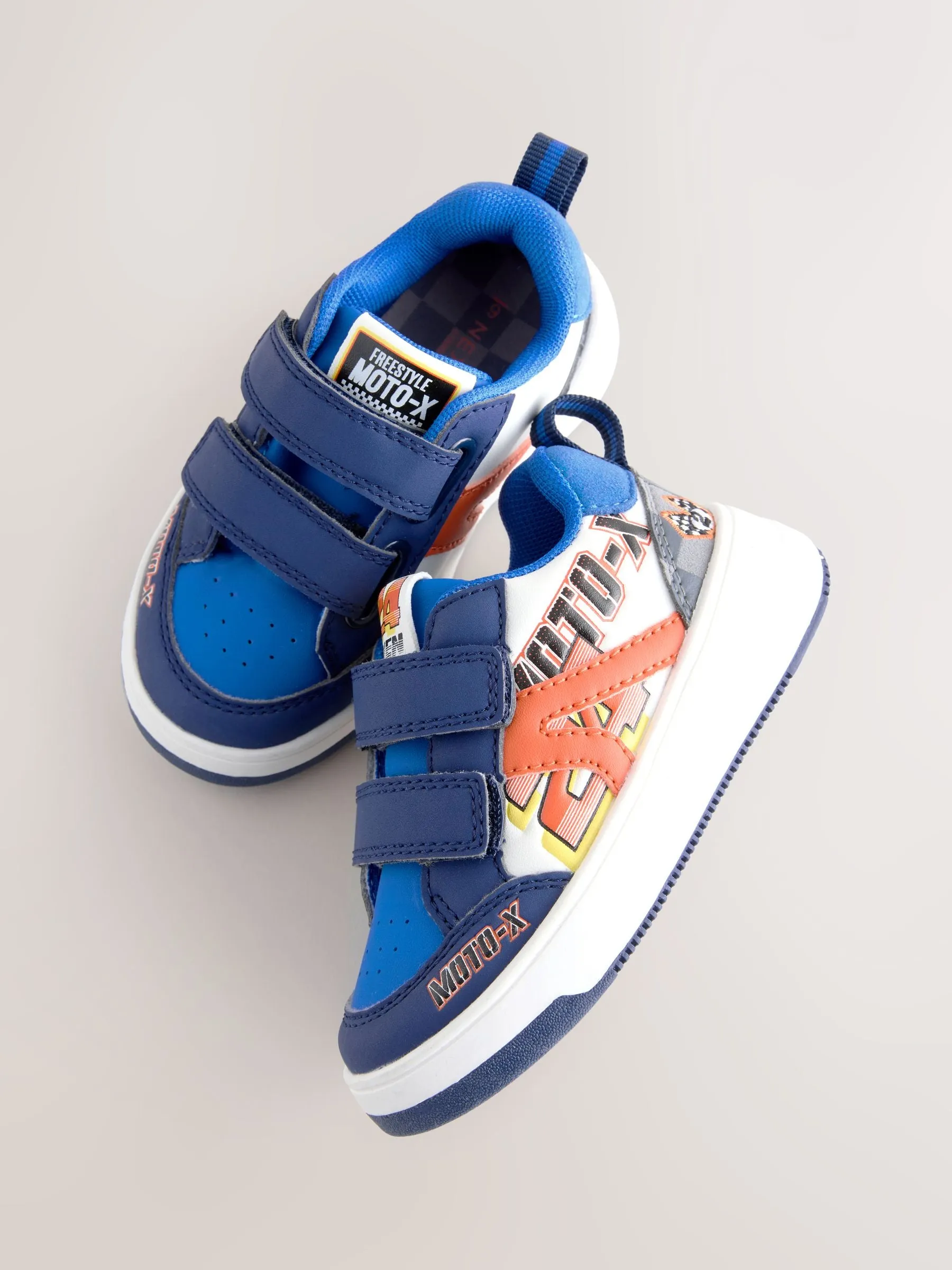 Blue Racing Standard Fit (F) Touch Fastening Two Strap Trainers
