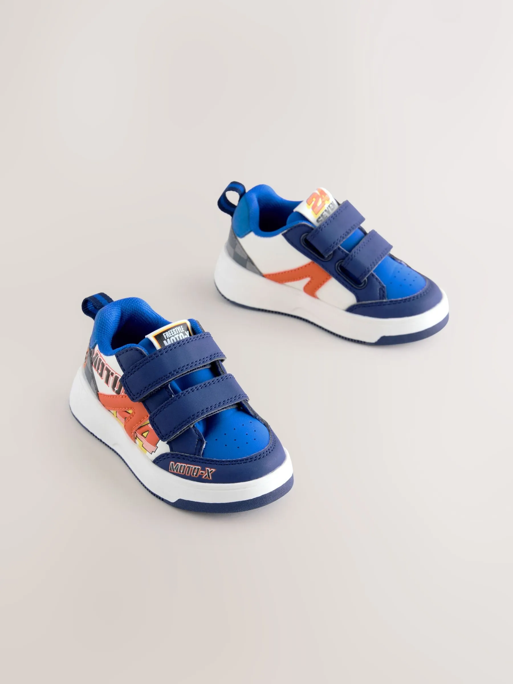 Blue Racing Standard Fit (F) Touch Fastening Two Strap Trainers