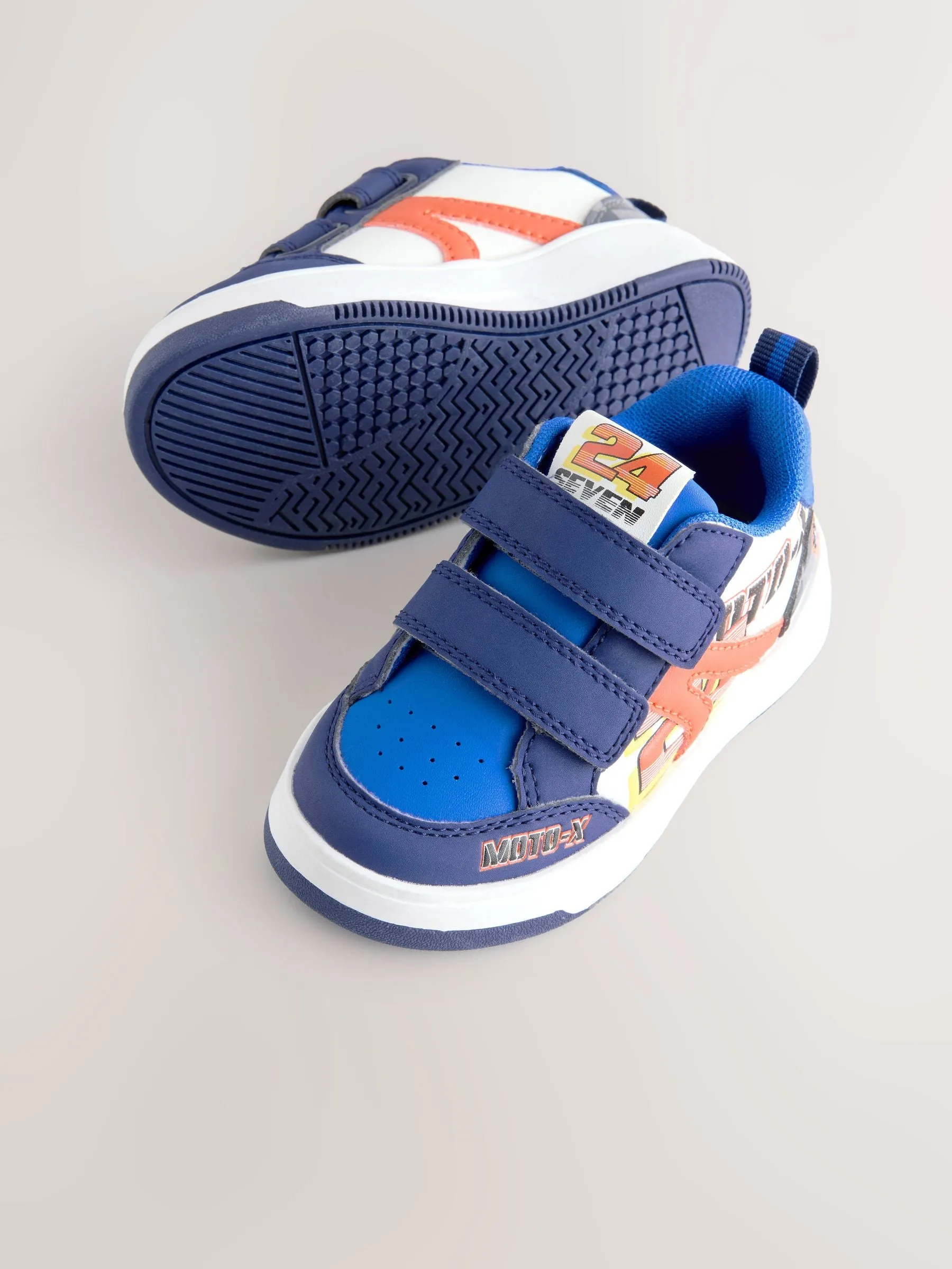 Blue Racing Standard Fit (F) Touch Fastening Two Strap Trainers