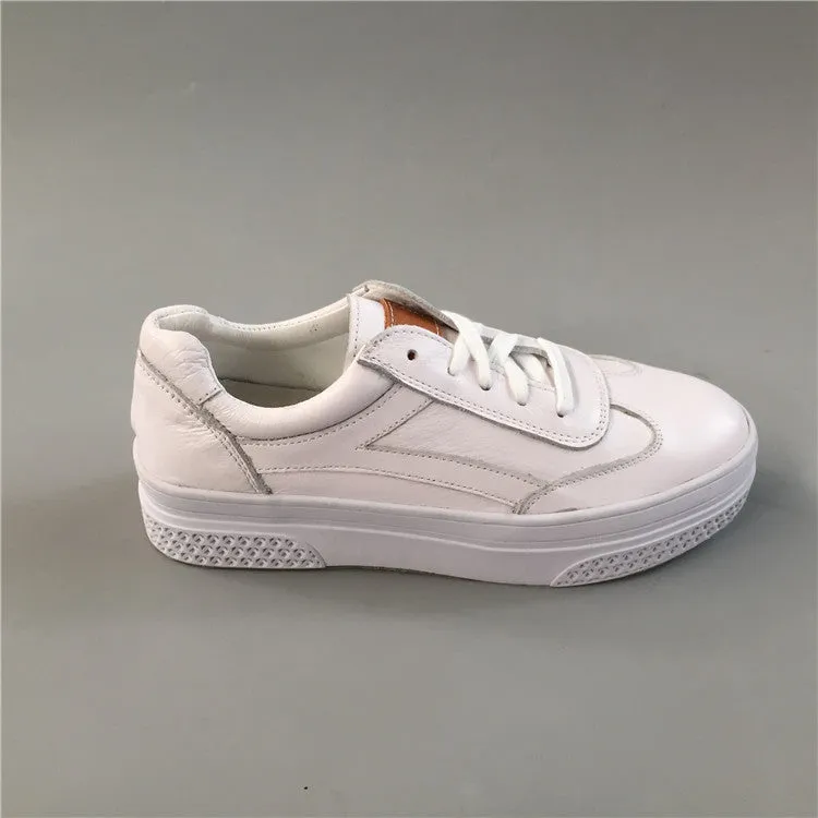 BOOPDO DESIGN WHITE LEATHER CHUNKY TRAINERS