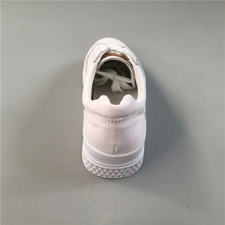 BOOPDO DESIGN WHITE LEATHER CHUNKY TRAINERS
