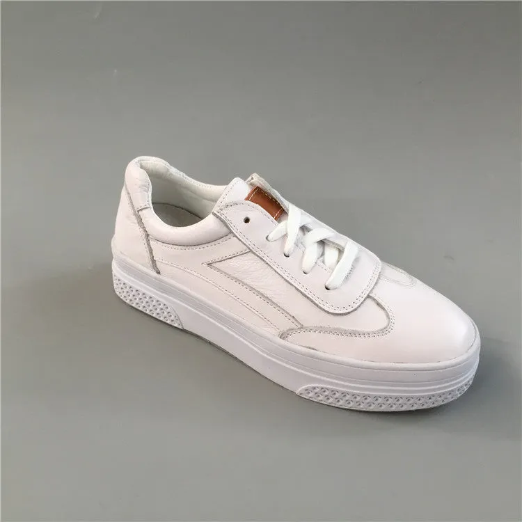 BOOPDO DESIGN WHITE LEATHER CHUNKY TRAINERS