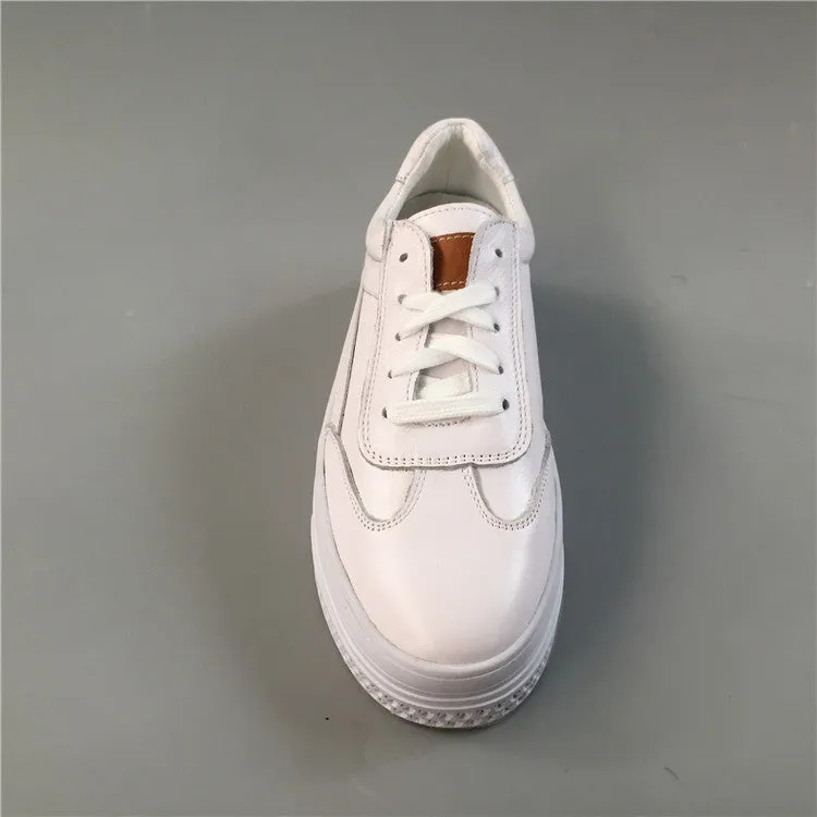 BOOPDO DESIGN WHITE LEATHER CHUNKY TRAINERS