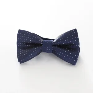 Boys' Patterned Bowtie - Navy and White Spot