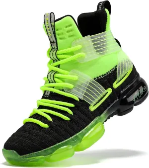 Boys Running Shoes Kids Sneakers Girls Athletic Tennis Shoe Breathable Lightweight Slip on Sports Knit Sock Sneaker High-top