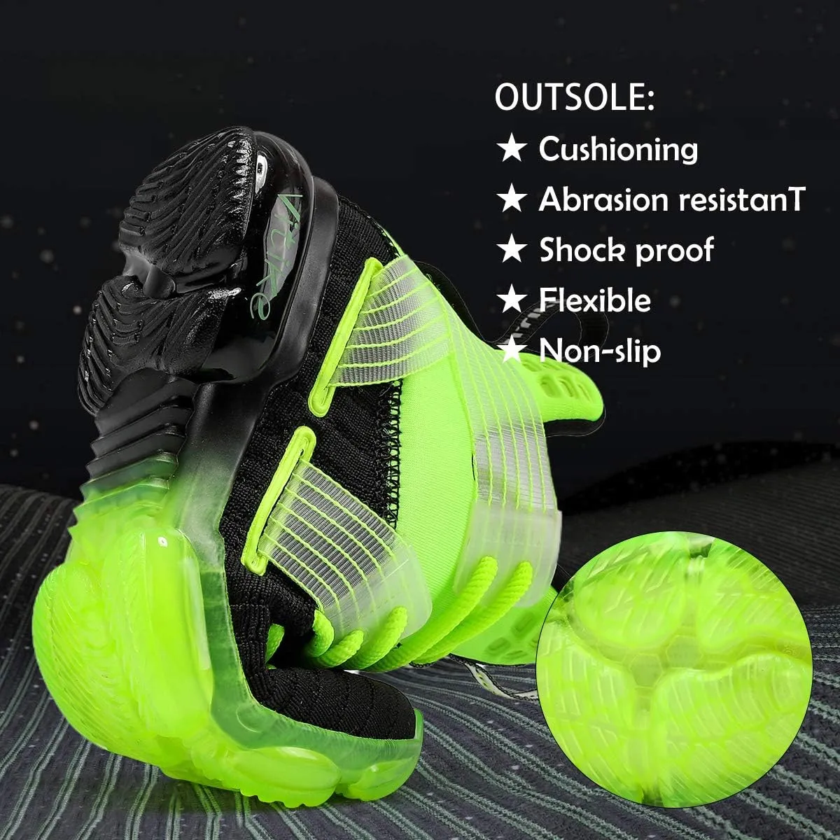 Boys Running Shoes Kids Sneakers Girls Athletic Tennis Shoe Breathable Lightweight Slip on Sports Knit Sock Sneaker High-top