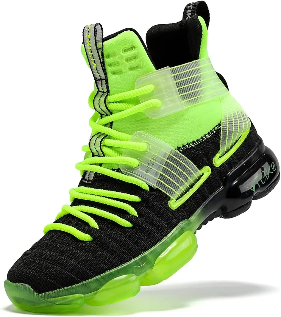 Boys Running Shoes Kids Sneakers Girls Athletic Tennis Shoe Breathable Lightweight Slip on Sports Knit Sock Sneaker High-top