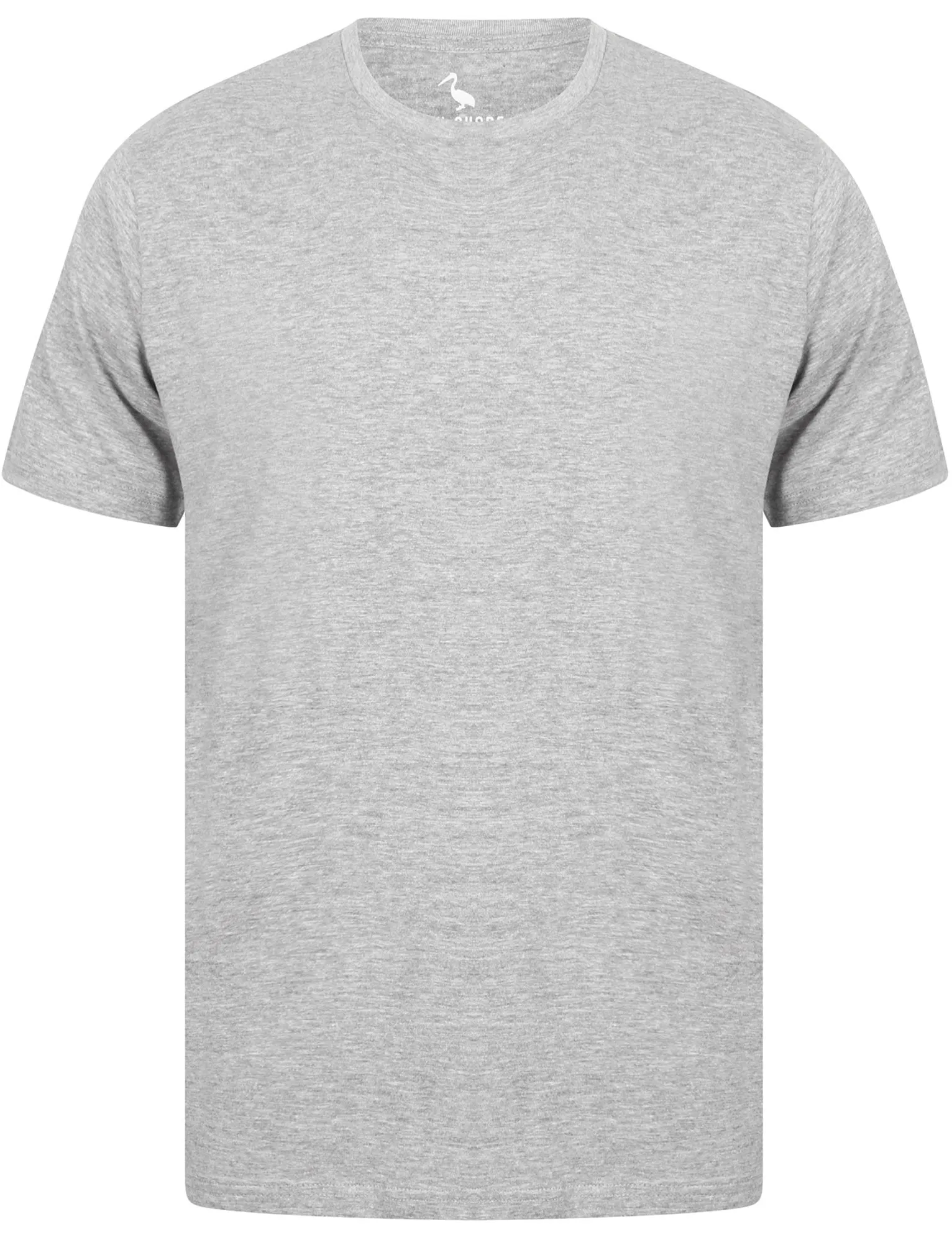Clancy Basic Cotton Crew Neck T-Shirt In Light Grey Marl - South Shore