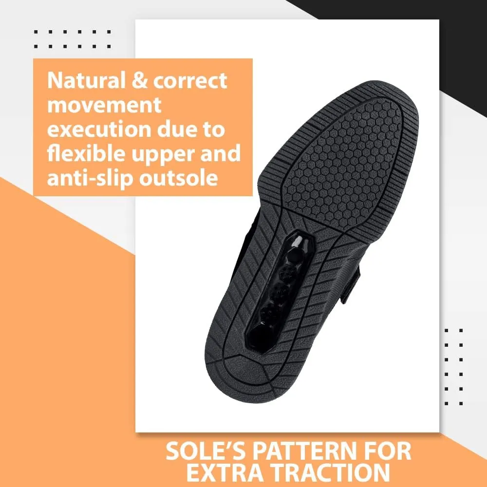 CORE Weightlifting Shoes Force Black - Squat Shoes for Men and Women  Weight Lifting Shoes for Powerlifting, Deadlifting & Crossfit  Non-Slip Olympic Lifting Shoes with Elevated 0.75 Inch Heels