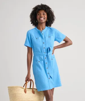 Cotton Gauze Short-Sleeve Avery Dress