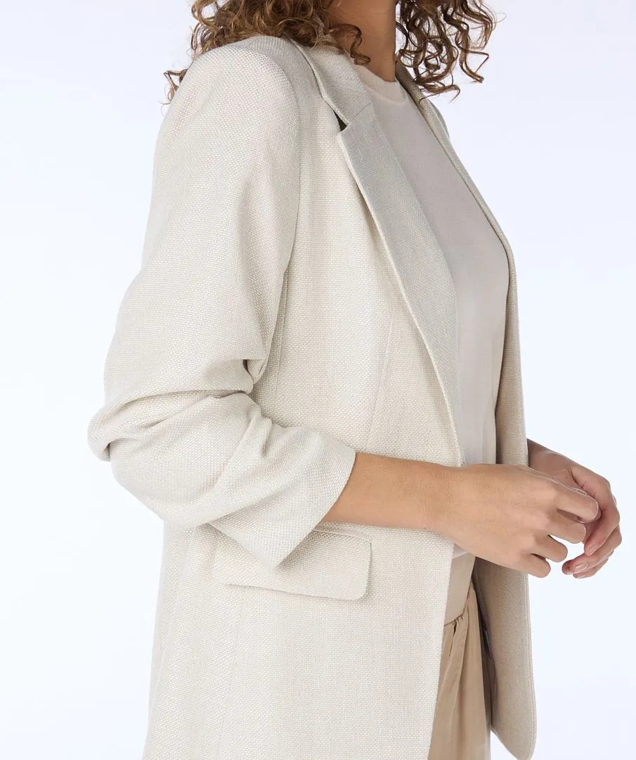 Final Sale Sina Sand Blazer Linen Look - EsQualo SP2410008