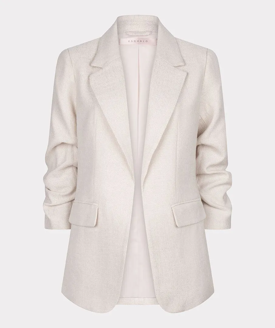Final Sale Sina Sand Blazer Linen Look - EsQualo SP2410008