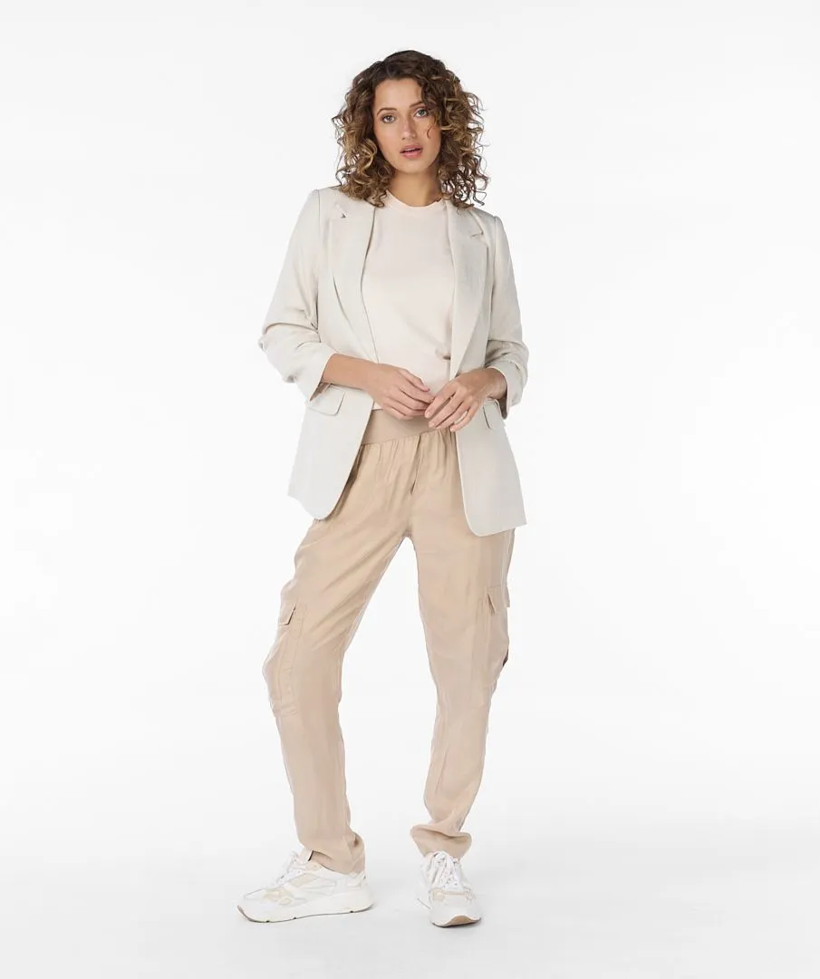 Final Sale Sina Sand Blazer Linen Look - EsQualo SP2410008