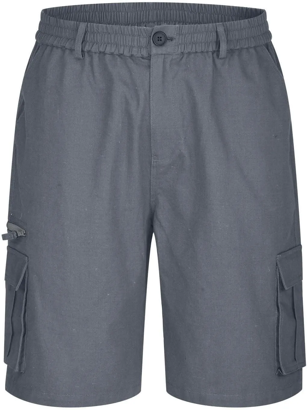 Finelylove Cargo Shorts for Men Relaxed Stretch Waist Outdoor Work Shorts Casual Summer Hiking Tactical Pants with Zip Pocket