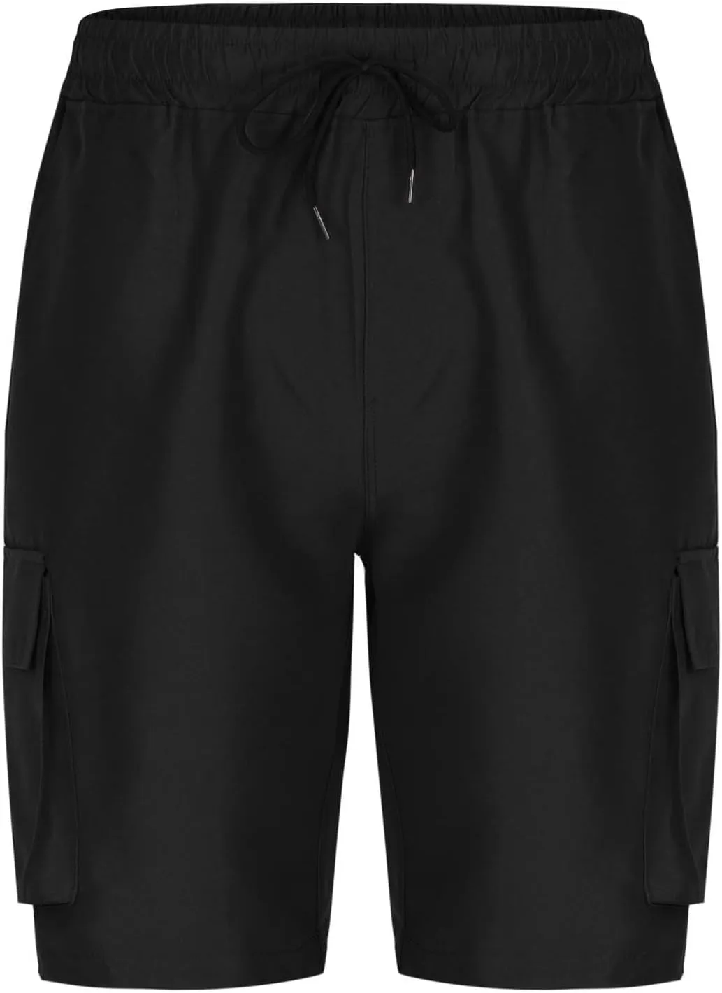 Finelylove Mens Cargo Shorts Relaxed Fit Elastic Waist Summer Casual Hiking Work Shorts Lightweight Straight Joggers Pants