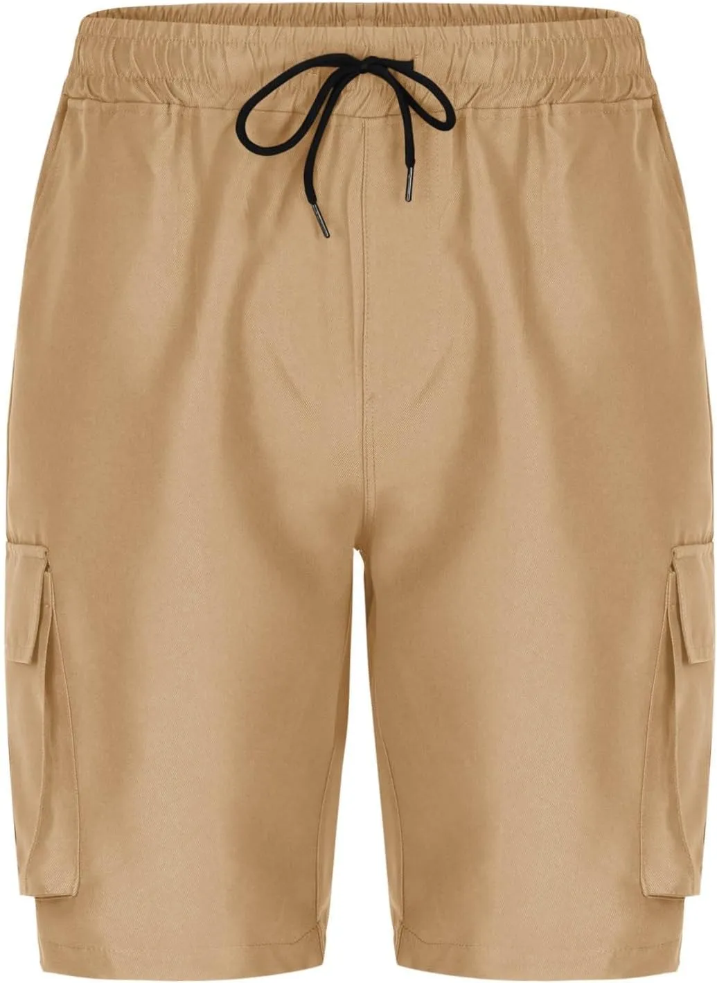 Finelylove Mens Cargo Shorts Relaxed Fit Elastic Waist Summer Casual Hiking Work Shorts Lightweight Straight Joggers Pants