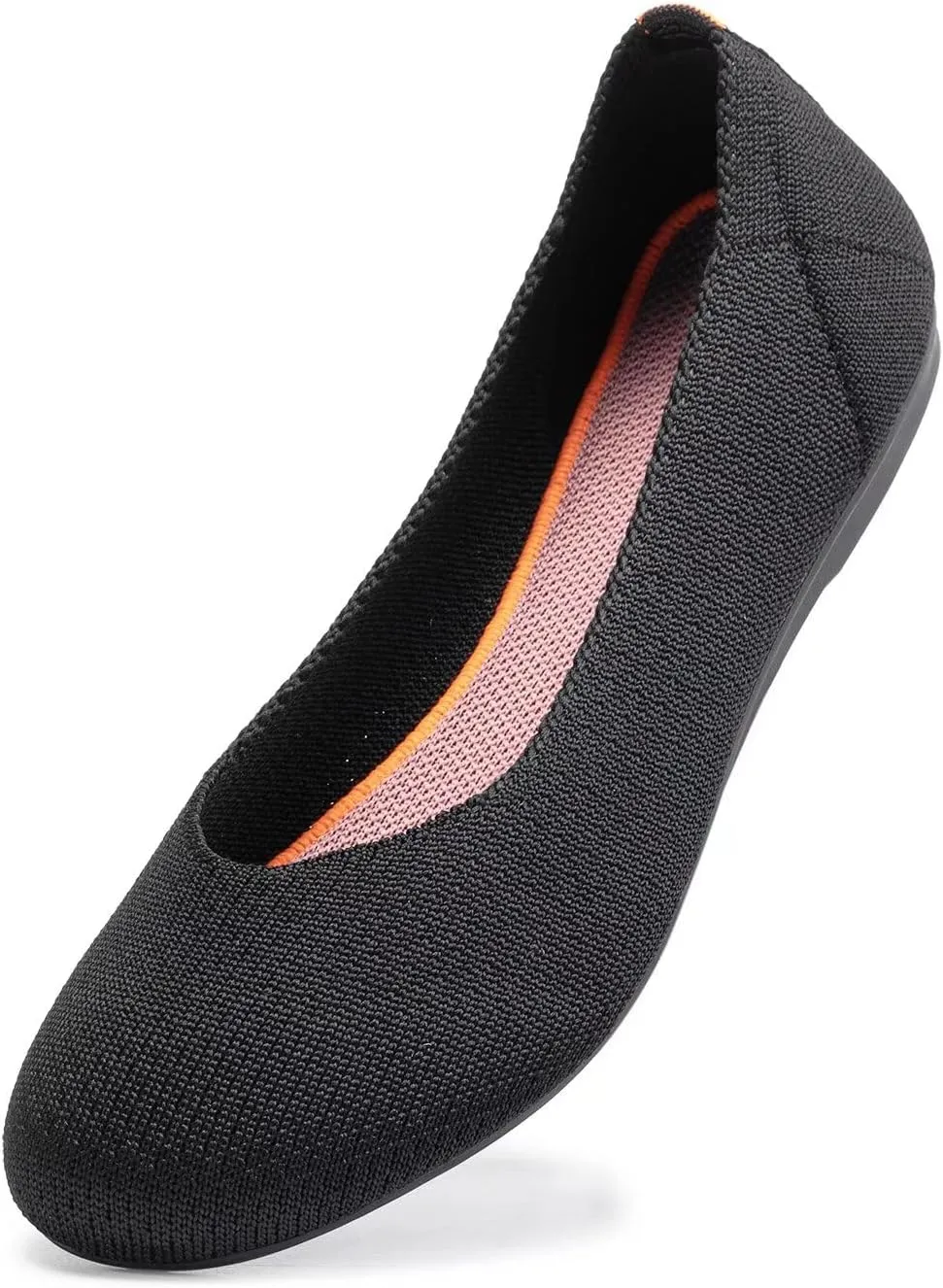 Frank Mully Womens Ballet Flat Shoes Knit Dress Shoes Round Toe Slip On Ballerina Walking Flats Shoes for Woman Low Wedge Comfort Soft
