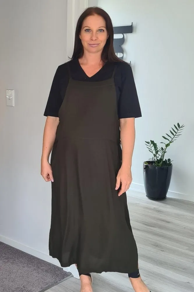 Freez Apron Dress Khaki