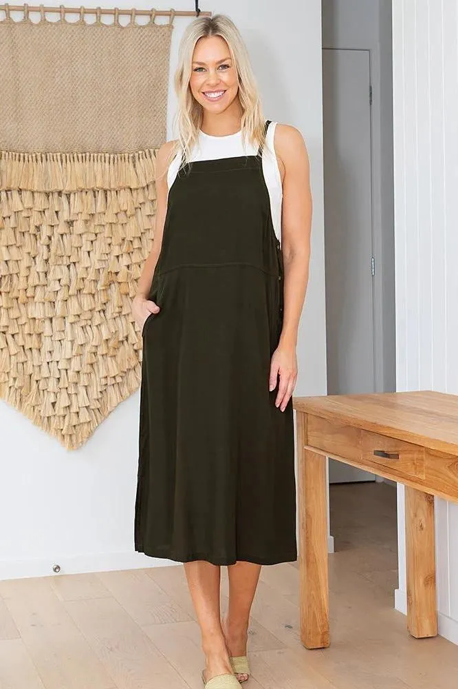 Freez Apron Dress Khaki