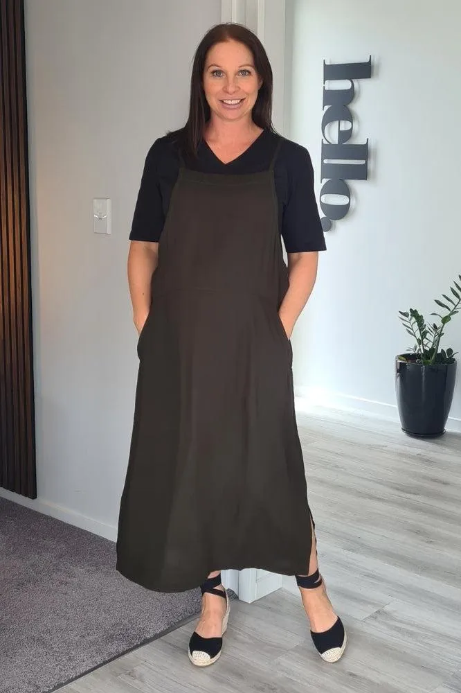 Freez Apron Dress Khaki
