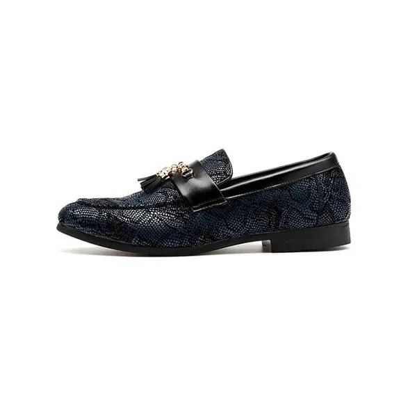 Fringed Men’s Tassel Loafers – Pointed Toe Peas Shoes with High Heel