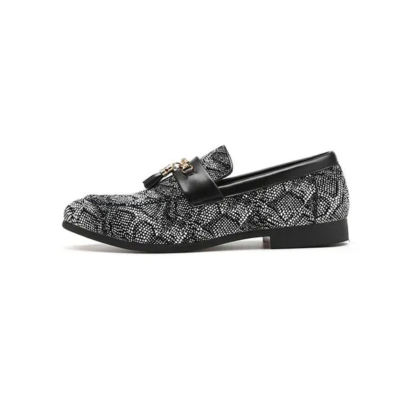 Fringed Men’s Tassel Loafers – Pointed Toe Peas Shoes with High Heel