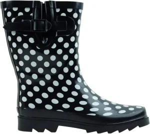 G4U-9A00B Women's Rain Boots Rubber Colors Mid Calf Buckle Fashion Garden Snow Shoes
