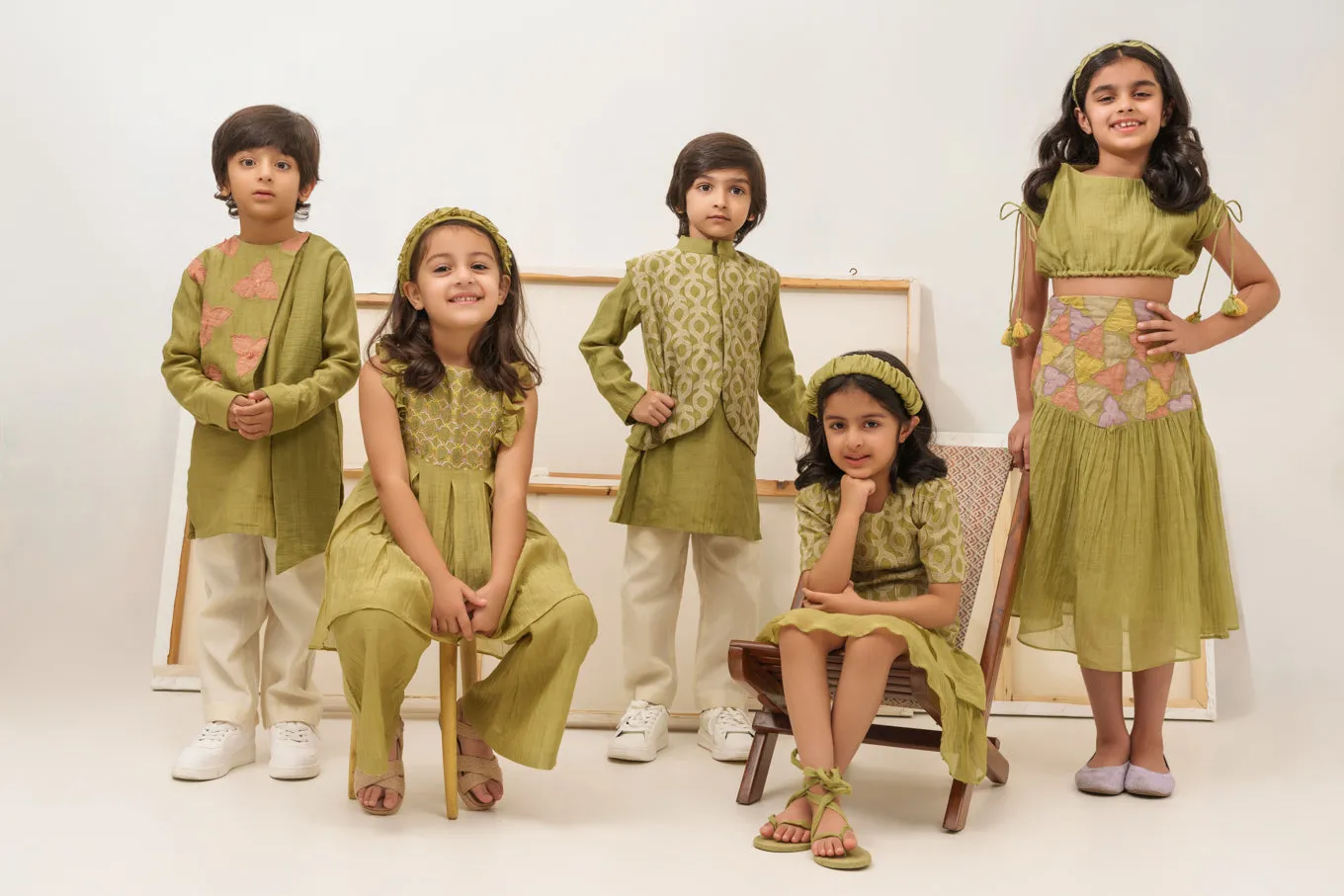 Green chanderi silk embroidered dress