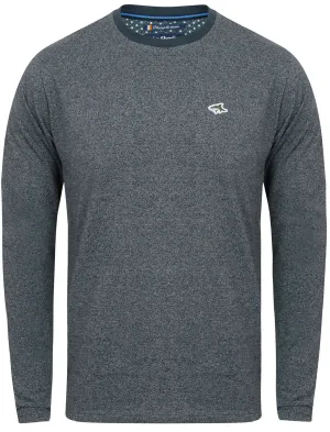Highgate Long Sleeve Top in Navy Fleck - Le Shark