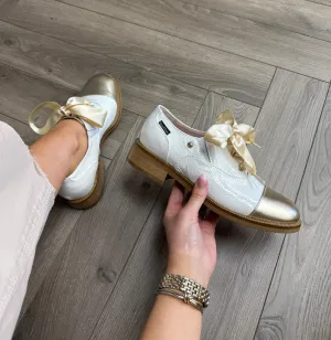 Marco Moreo M682JPLM Patented Brogue With Ribbon Laces - Platin/Milk (MM9)