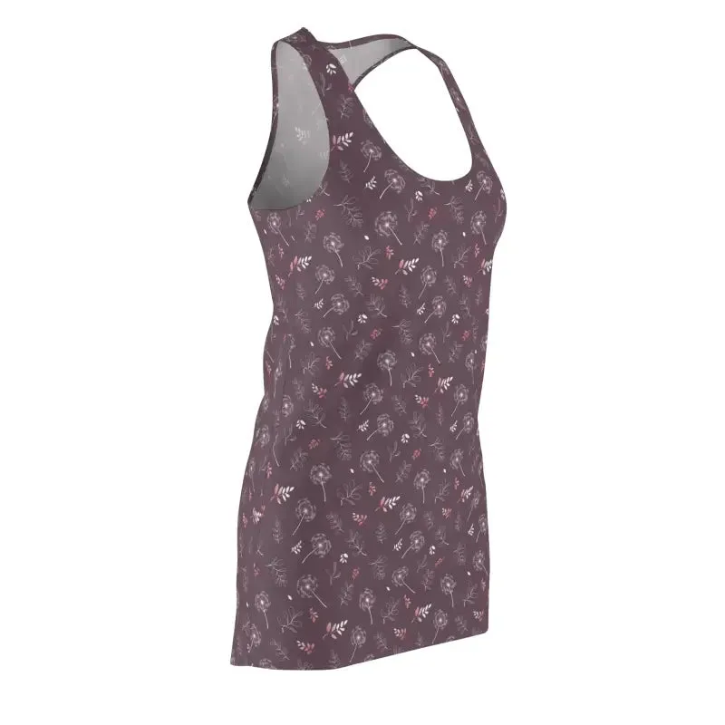 Mauve Womens Racerback Dress Whimsy in Every Stitch