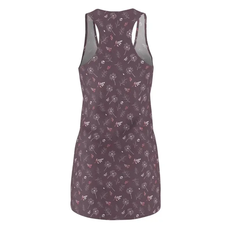 Mauve Womens Racerback Dress Whimsy in Every Stitch