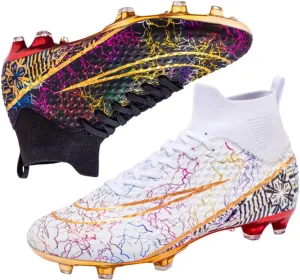 Men's Cleats Firm Ground Soccer Shoes Athletic Lightweight Running Outdoor Turf Comfortable Training Football Shoes