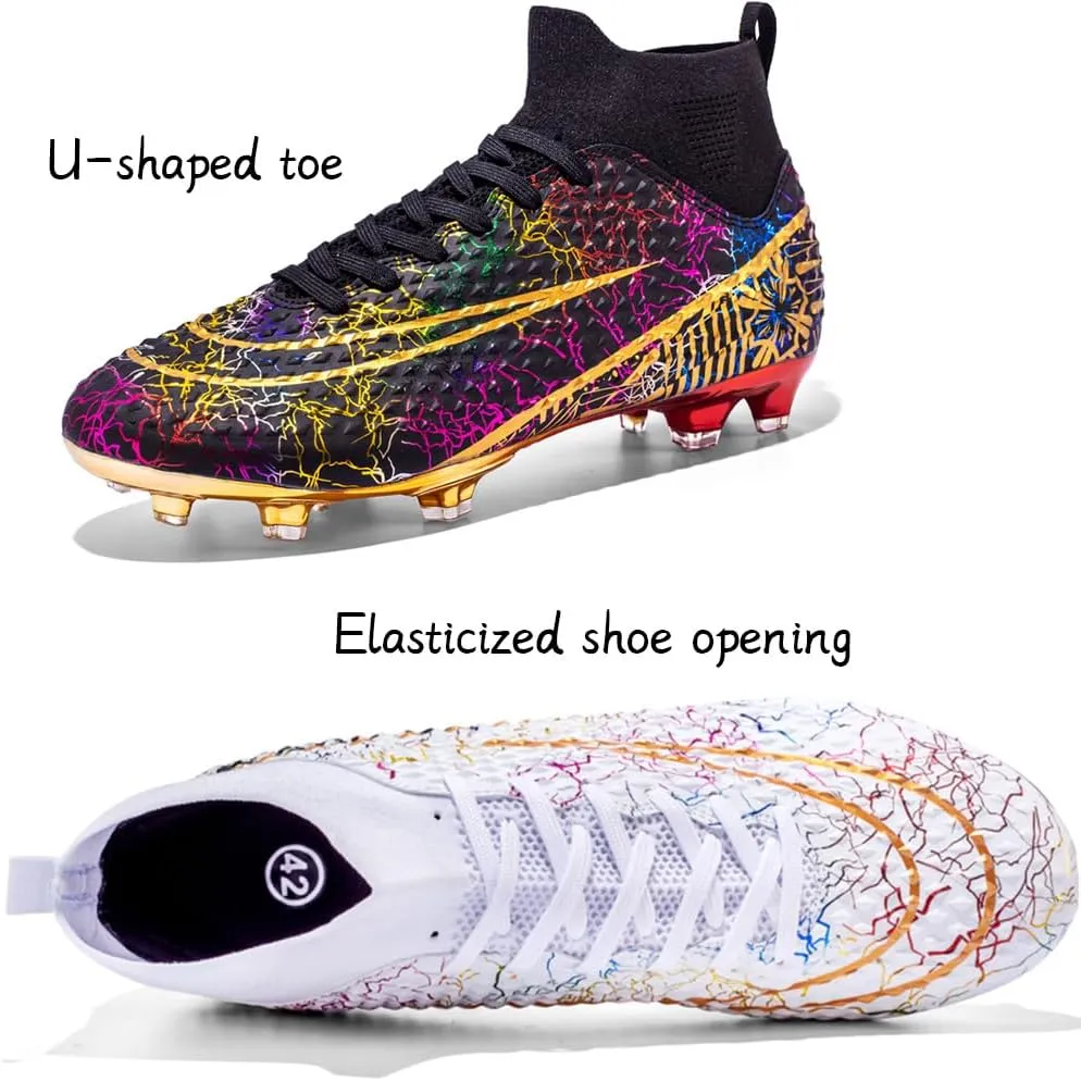 Men's Cleats Firm Ground Soccer Shoes Athletic Lightweight Running Outdoor Turf Comfortable Training Football Shoes