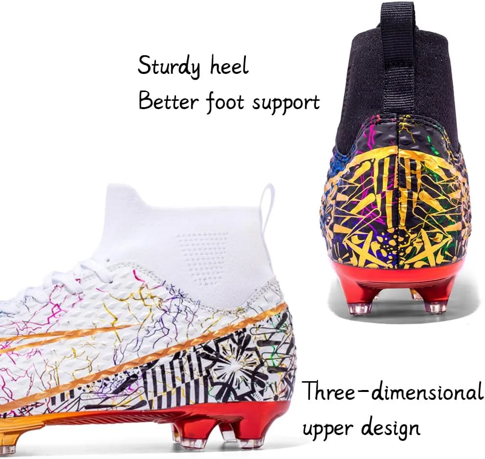 Men's Cleats Firm Ground Soccer Shoes Athletic Lightweight Running Outdoor Turf Comfortable Training Football Shoes