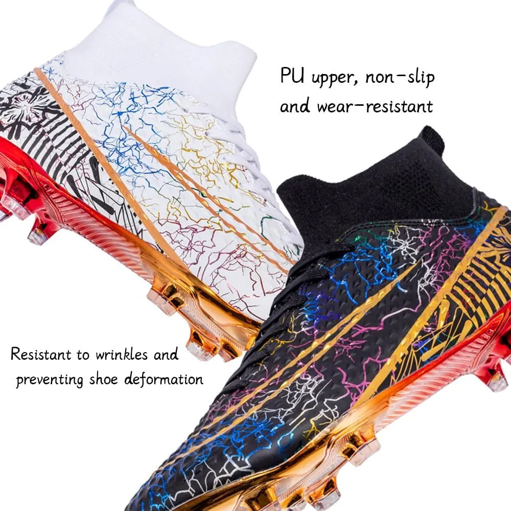 Men's Cleats Firm Ground Soccer Shoes Athletic Lightweight Running Outdoor Turf Comfortable Training Football Shoes