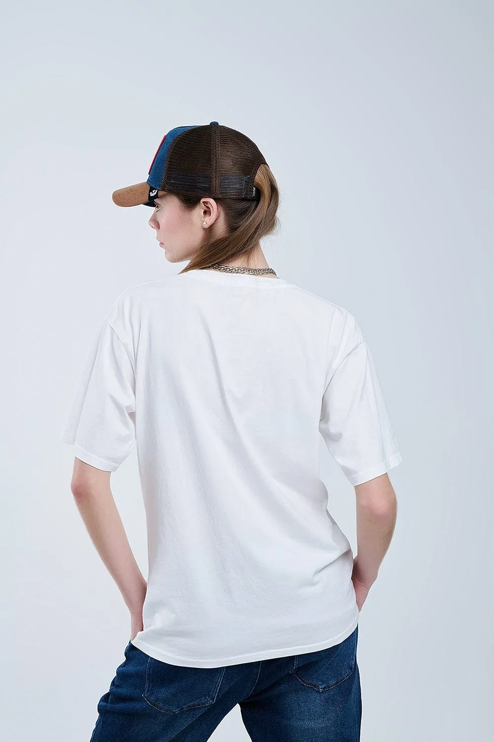 Oversized White T-Shirt With Soho New York At The Front