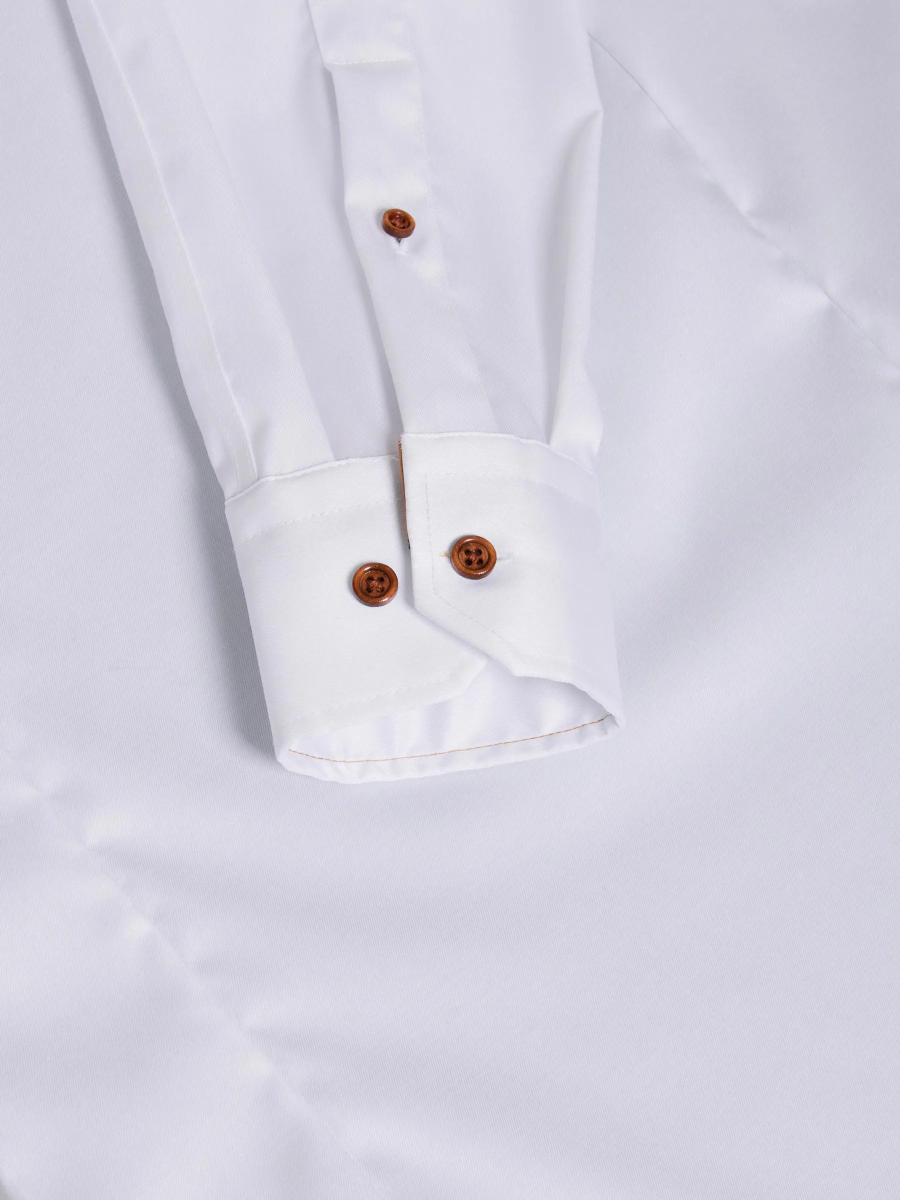 Romney Solid White Long Sleeve Shirt