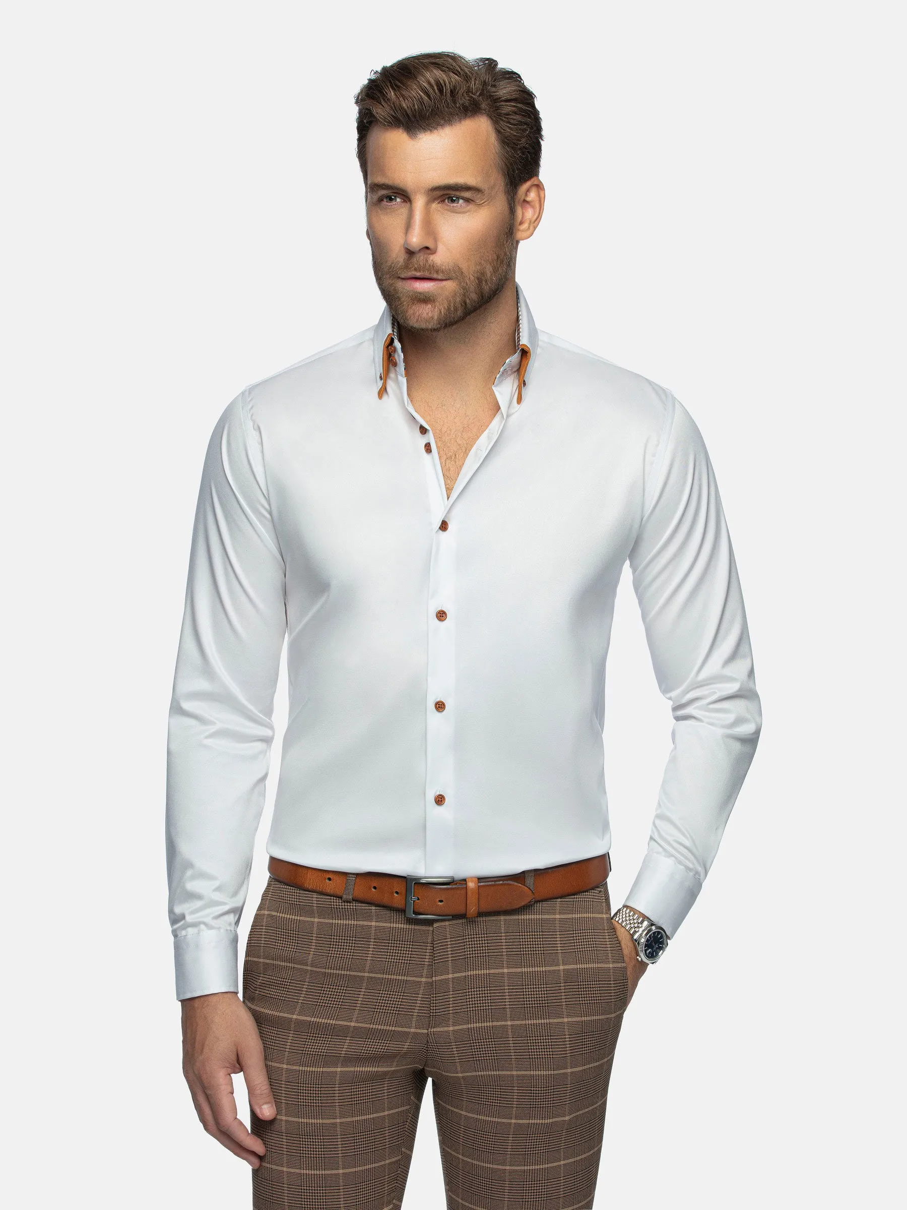 Romney Solid White Long Sleeve Shirt
