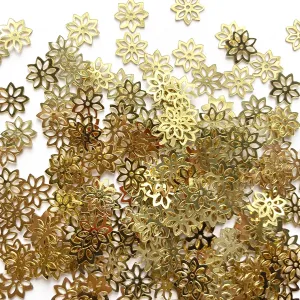 Sequins - Flower - 9mm - Flat - Gold (S240)