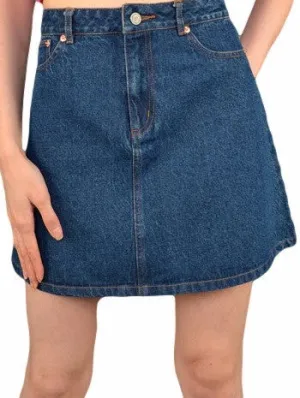 Shirley Dark Blue Denim A Line Skirt
