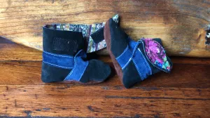 Size 23 Baby Ninja Boots - Black, Blue, Pink Lotus