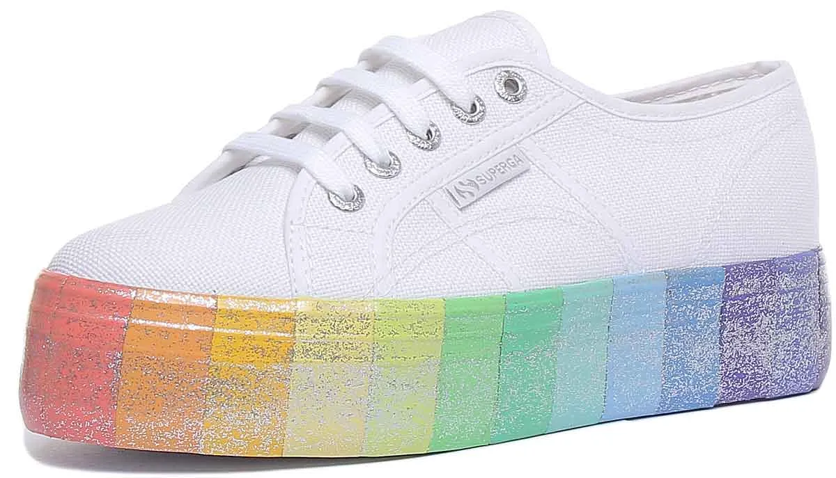 Superga 2790 Multicolr In White Rainbow