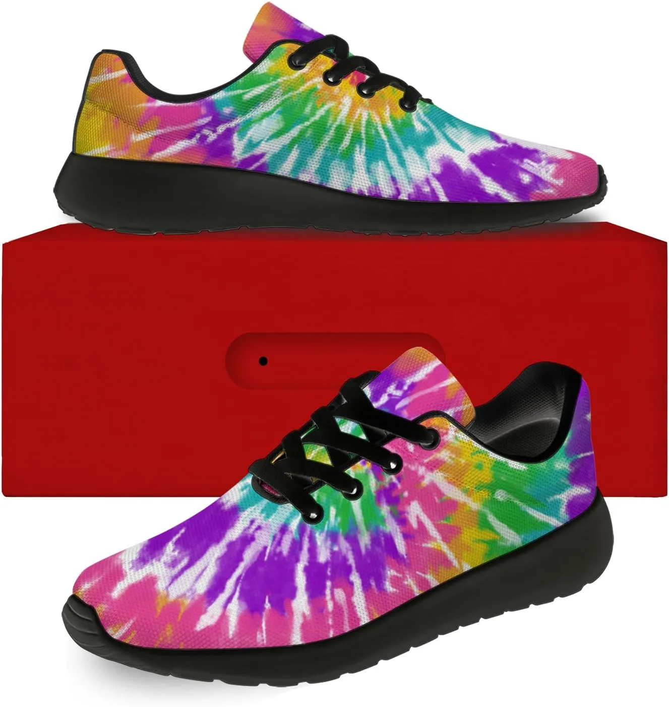 Tie Dye Shoes for Men Women Tennis Shoes Comfortable Walking Sneakers Gifts for Him Her